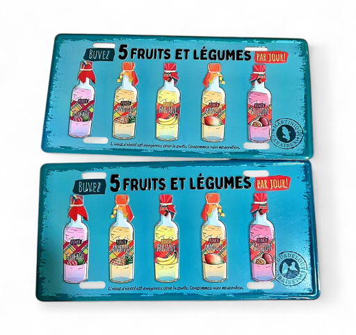 [45114] Plaque 15X30 5 Fruits et Légumes par Jour