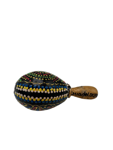 [51036] Maracas œuf stick abstract full peint 5 cm