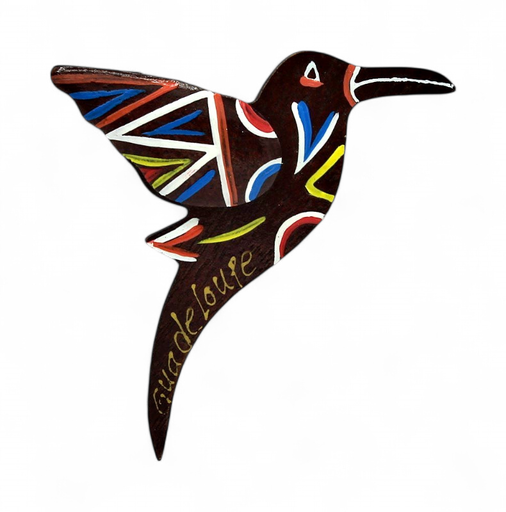 [15271] Magnet bois colibri peint 