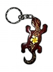 [16072] Porte-clé bois gecko peint