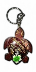 [16074] Porte clef bois tortue peint 
