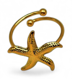 [21015] Bague inoxydable étoile de mer PM