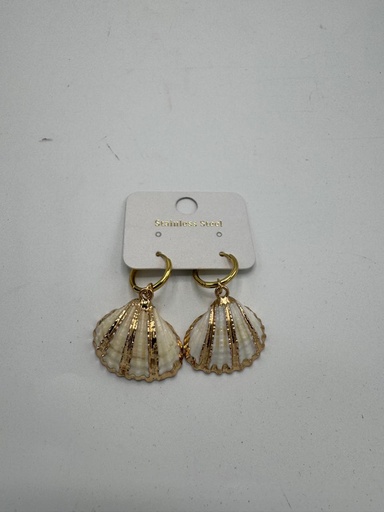 [22027] Boucle D'oreille inoxydable Coquillage doré