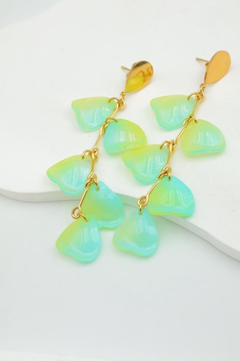 [22030] Boucle D'oreille inoxydable écaille multicolore