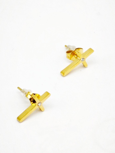 [22039] Boucle D'oreille inoxydable puce croix