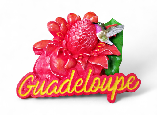 [15365] Magnet Résine - Rose de porcelaine et Colibri Version 2